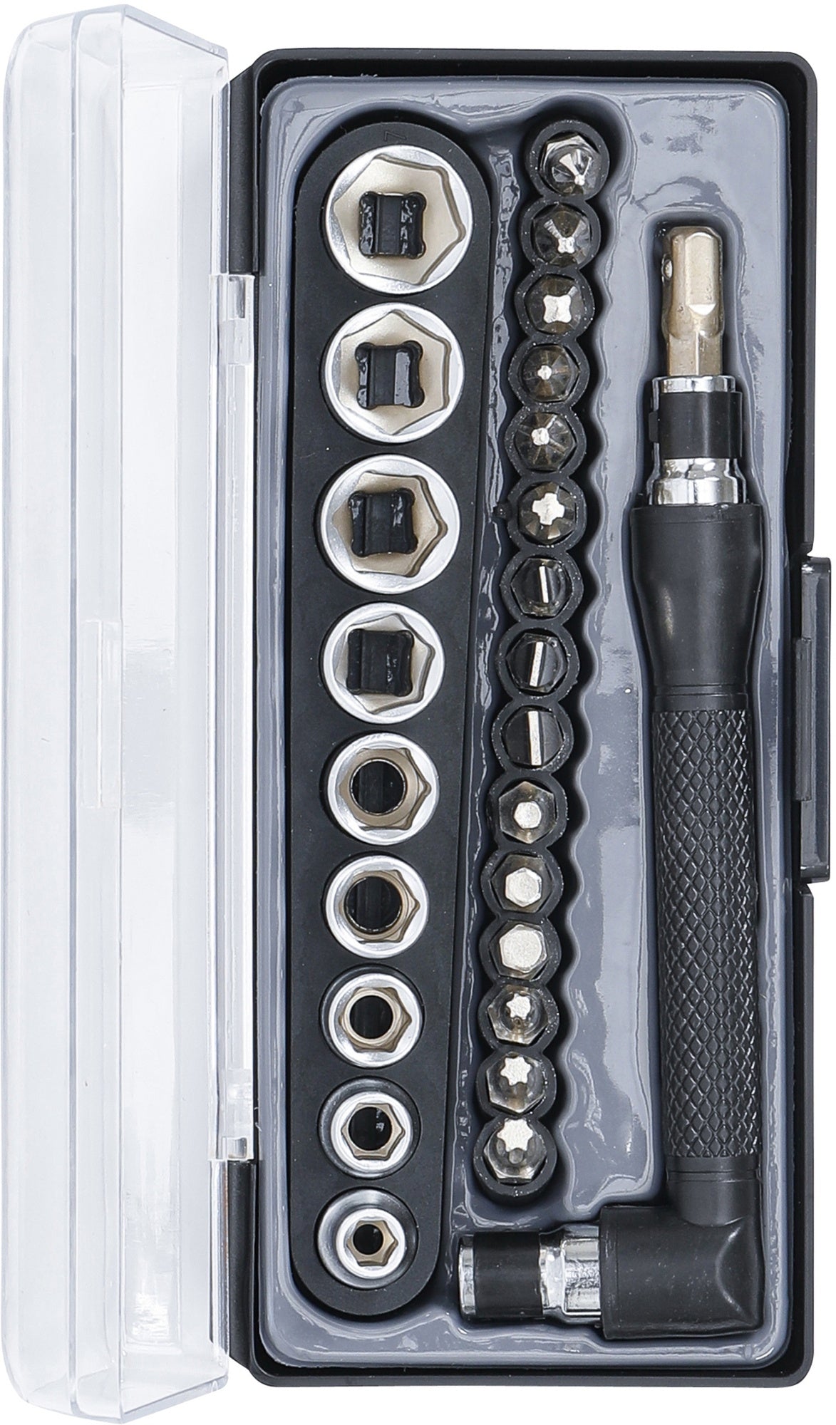 BGS DIY 20802 Satz Bits & Steckschlüssel / Winkelschrauber Antrieb 6,3mm (1/4") 26 teilig