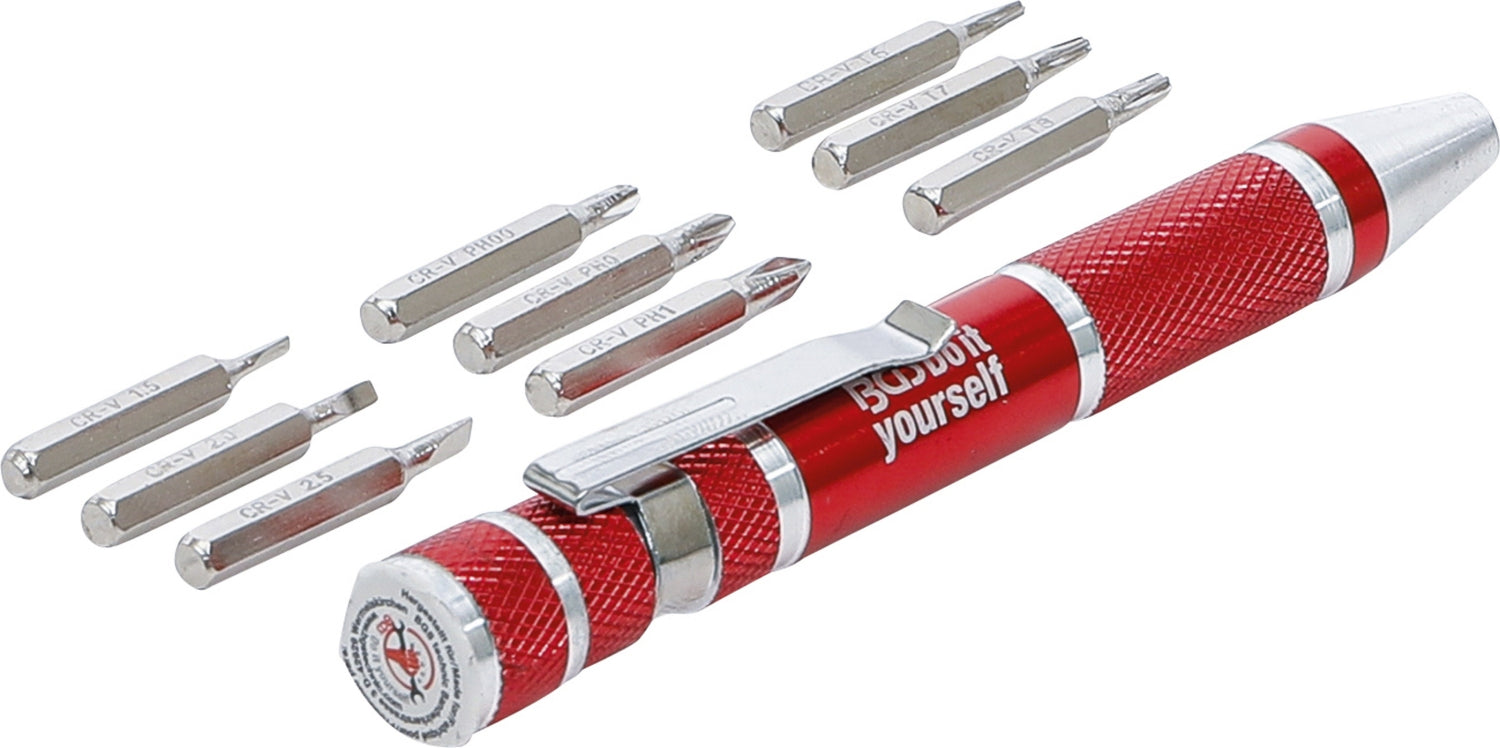 BGS DIY 20840 Satz Präzisions Bit-Schrauber Antrieb 6,3mm (1/4") 10 teilig