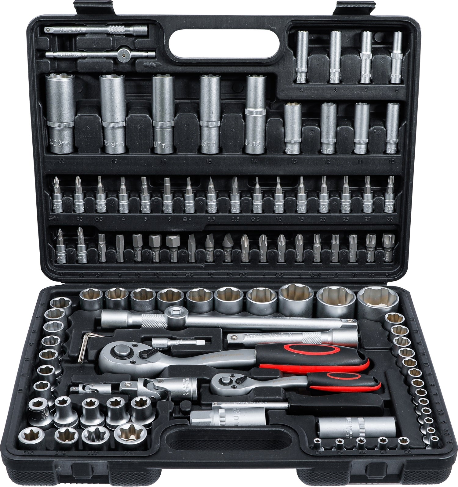 BGS DIY 2287 Satz Steckschlüssel Antrieb 6,3mm (1/4") & 12,5mm (1/2") 108 teilig