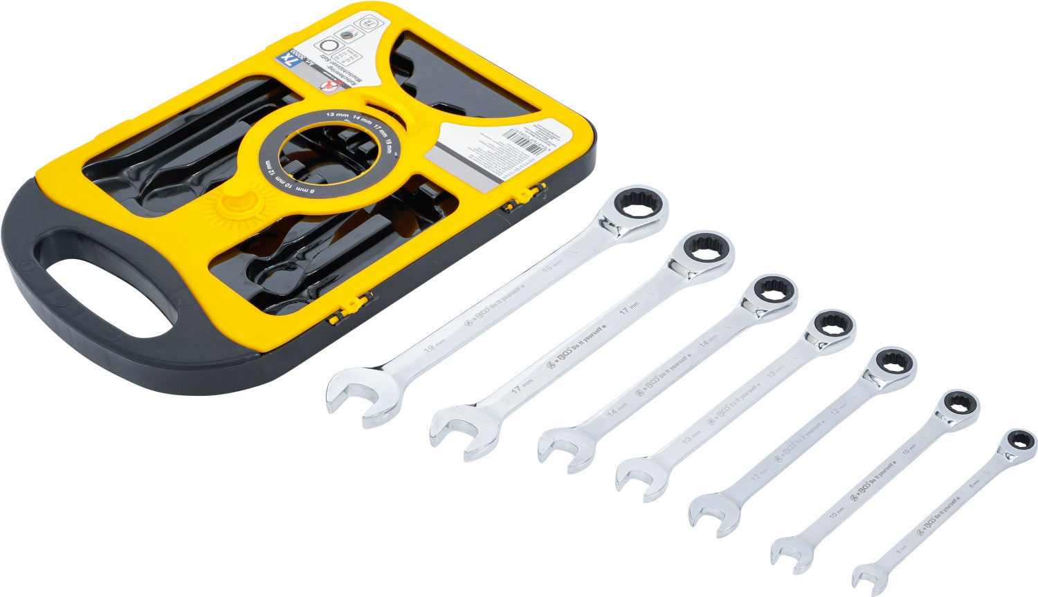 BGS DIY 30000 Satz Ratschenringmaulschlüssel SW 8 - 19mm 7 teilig