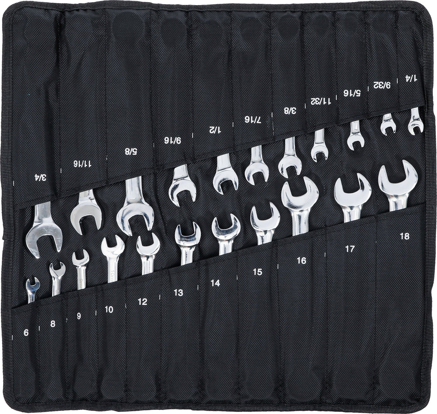 BGS DIY 30010 Satz Ratschenringmaulschlüssel metrisch / Zollgrößen 22 teilig