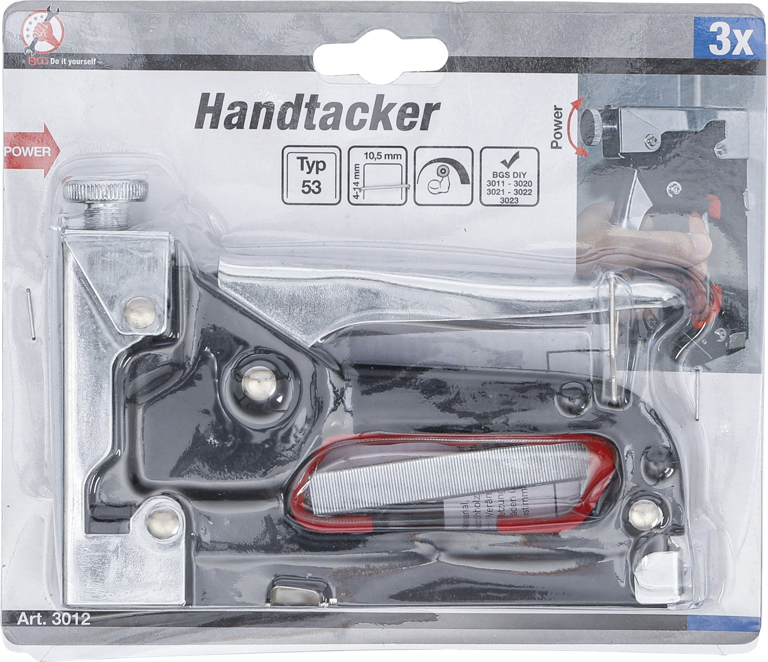 BGS DIY 3012 Handtacker für Klammern 4 - 14mm