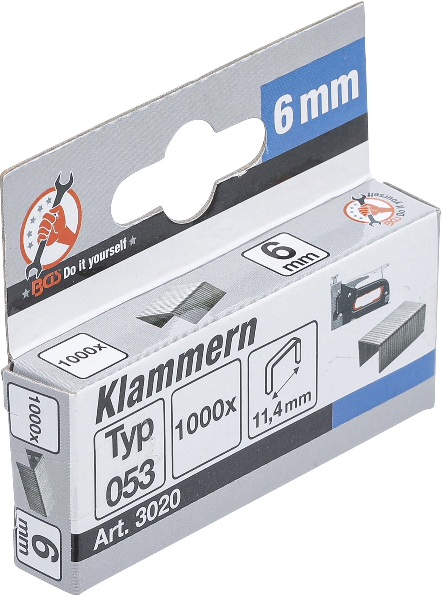 BGS DIY 3020 Satz Klammern Typ 53 6 x 11,4mm 1000 Stück