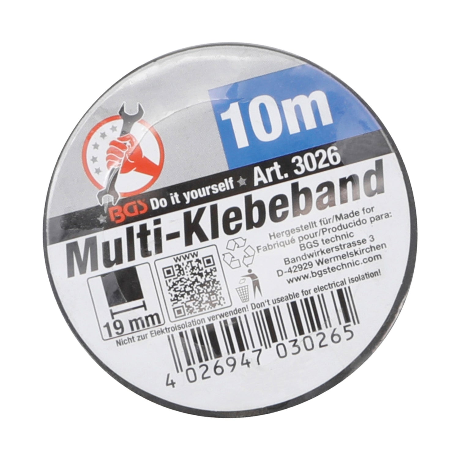 BGS DIY 3026 Multi Klebeband schwarz Länge 10 Meter
