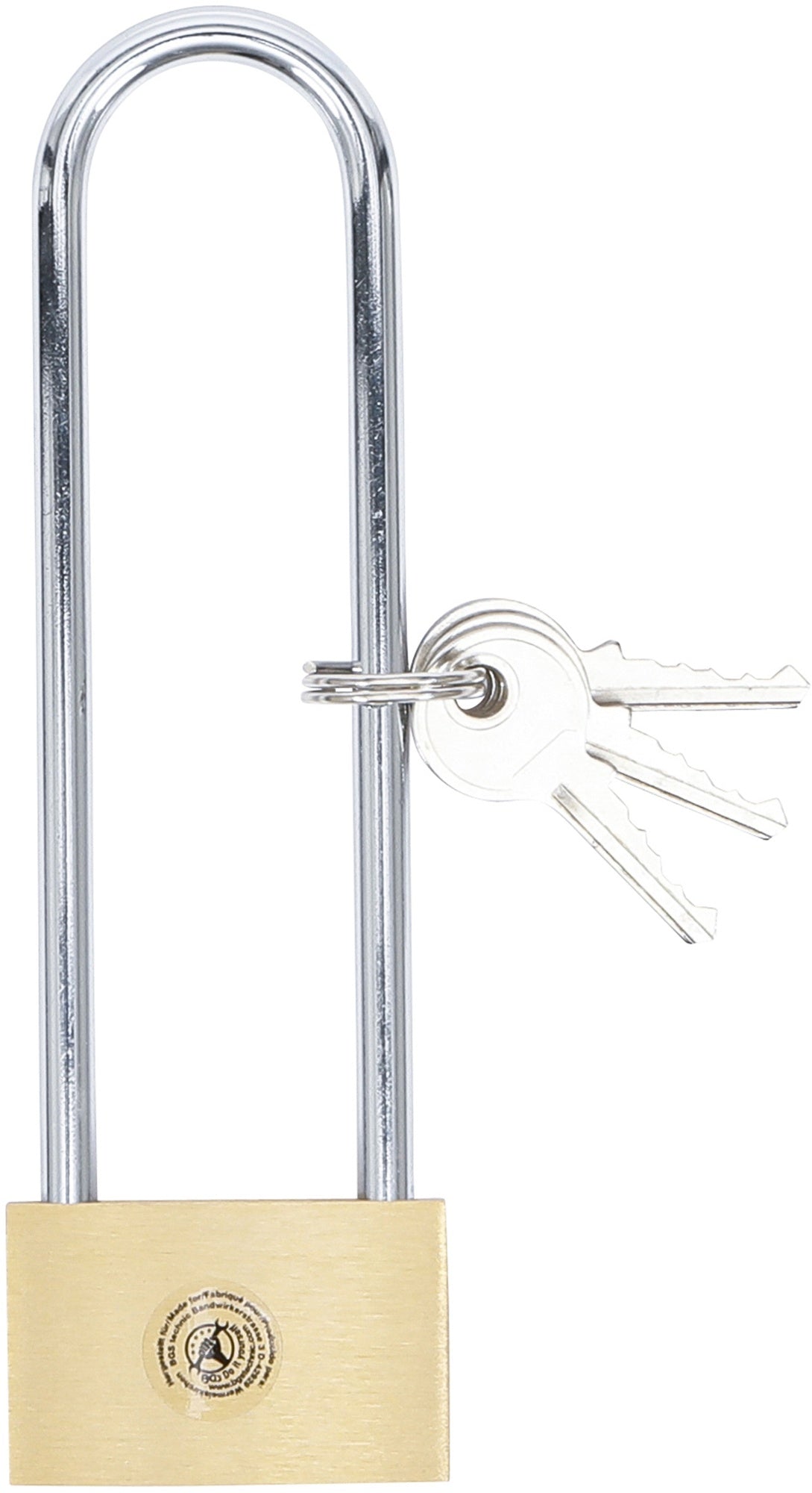 BGS DIY 3103 Messing Vorhängeschloss extra hoher Bügel 40mm