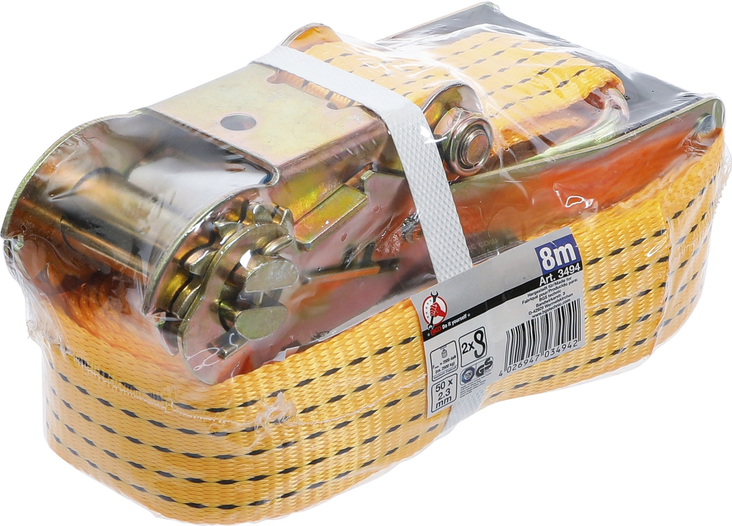 BGS DIY 3494 Knarren Spannband 8m x 50mm