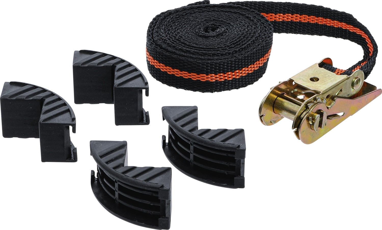 BGS DIY 3554 Knarren Spannband mit 4 Schutzbacken 5m x 25mm