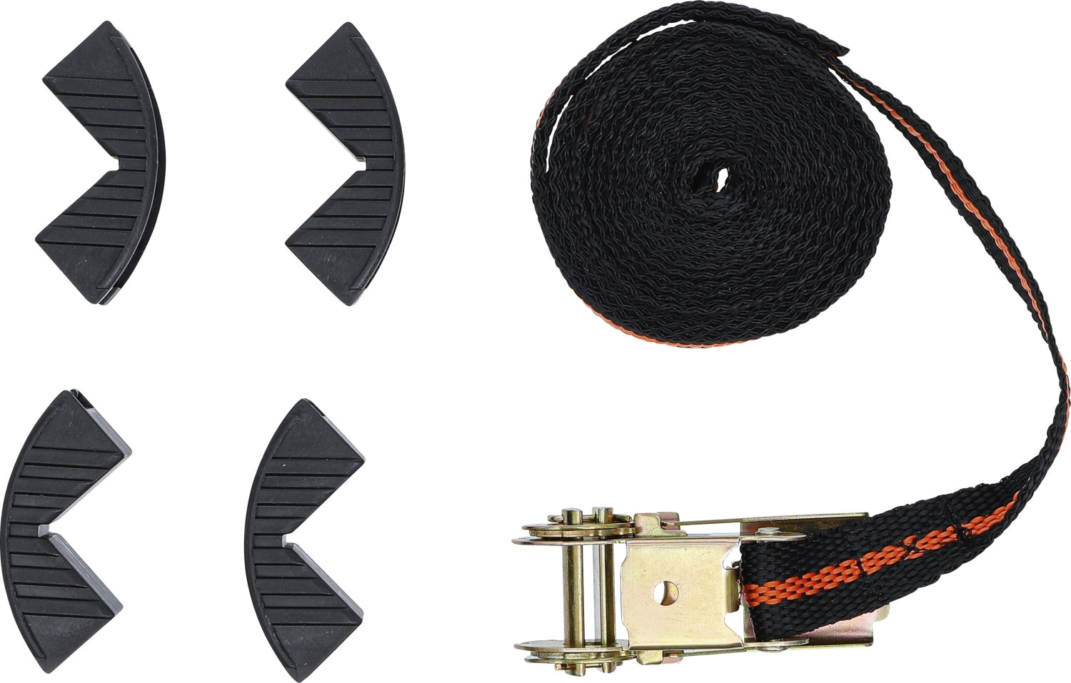 BGS DIY 3554 Knarren Spannband mit 4 Schutzbacken 5m x 25mm