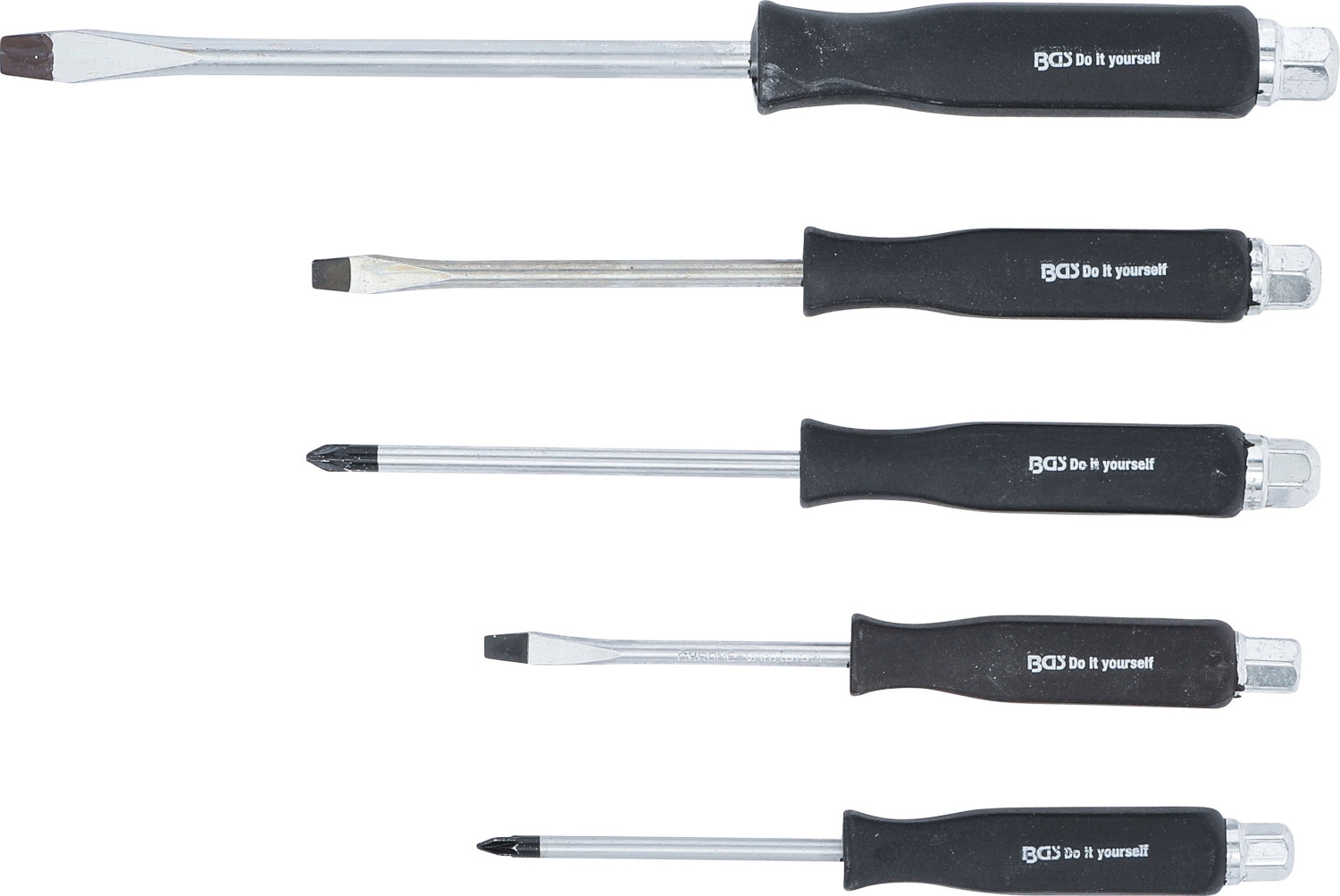 BGS DIY 35840 Satz Schraubendreher durchgehende Klinge mit Außensechskant