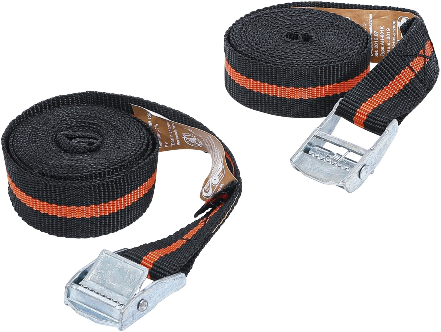 BGS DIY 3599 Satz Spannbänder mit Schnellverschluss 2,5m x 25mm 2 teilig