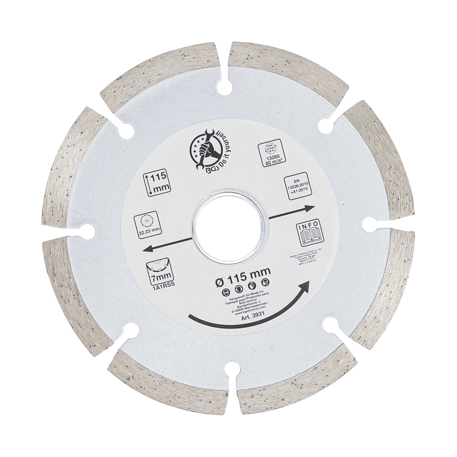 BGS DIY 3931 Segment Trennscheibe Durchmesser Ø 115mm