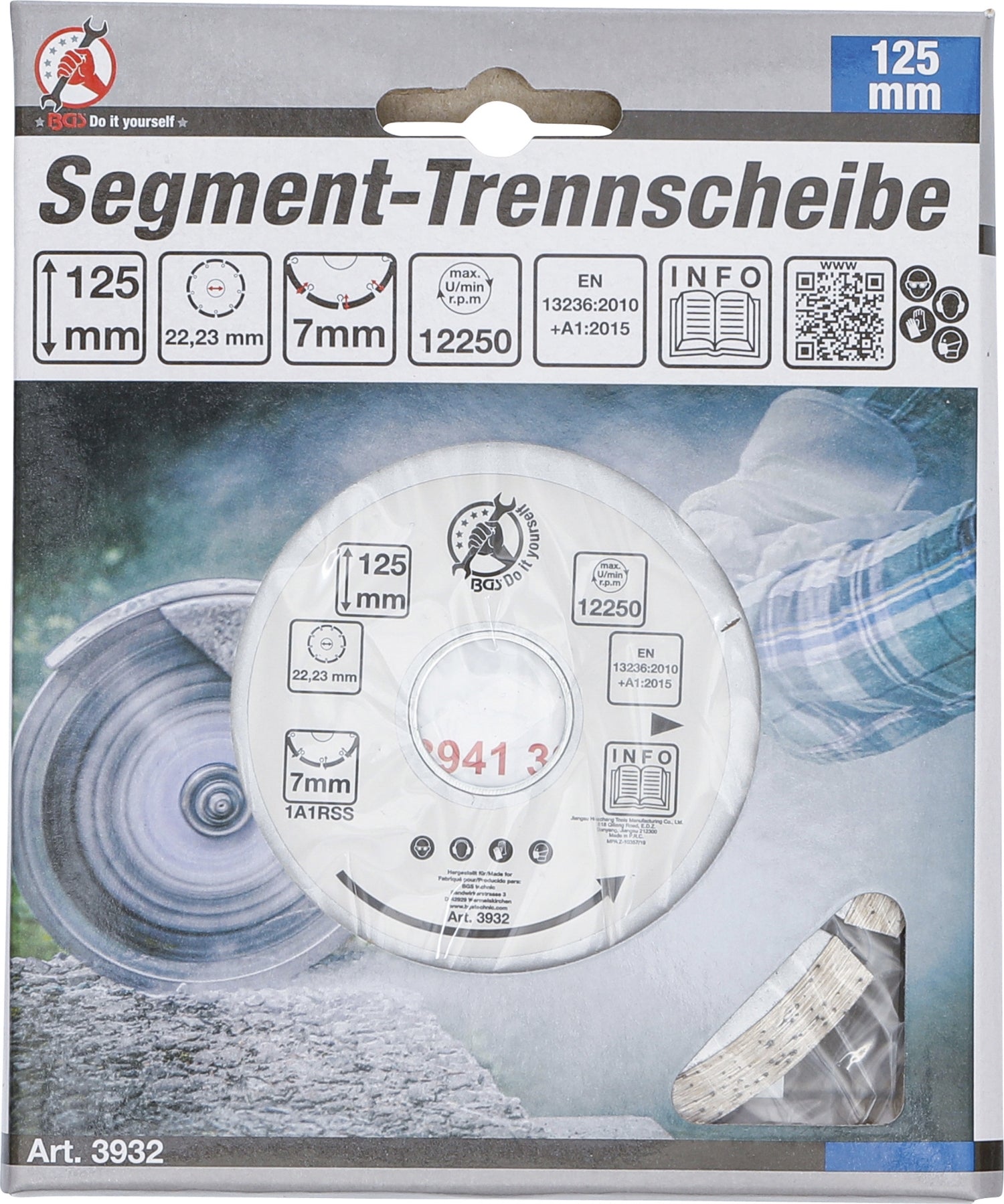 BGS DIY 3932 Segment Trennscheibe Bohrungs-Ø 22,2mm Durchmesser Ø 125mm