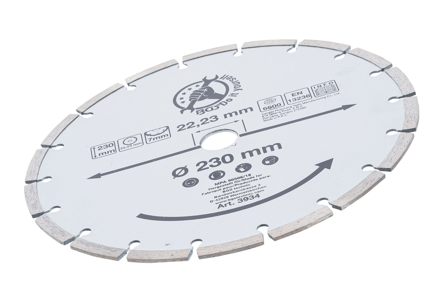 BGS DIY 3934 Segment Trennscheibe Bohrungs-Ø 22,2mm Durchmesser Ø 230mm