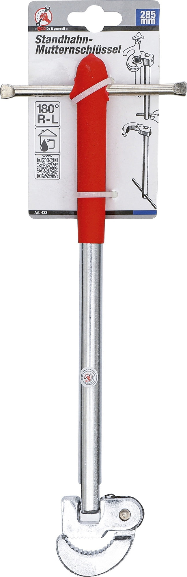 BGS DIY 433 Standhahn Mutternschlüssel 180° schwenkbare Klaue