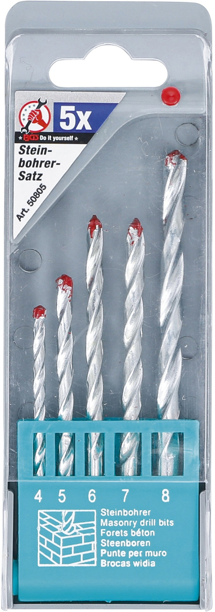 BGS DIY 50805 Satz Steinbohrer Ø4 - 8mm 5 teilig
