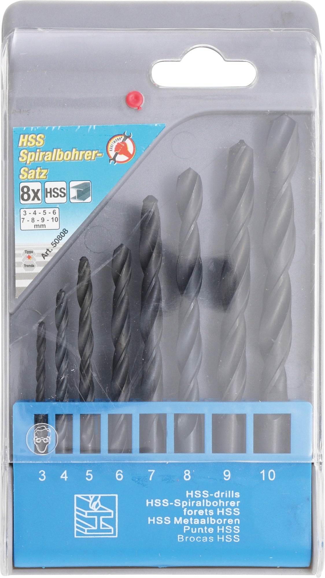 BGS DIY 50808 Satz HSS Spiralbohrer 3 - 10mm 8 teilig