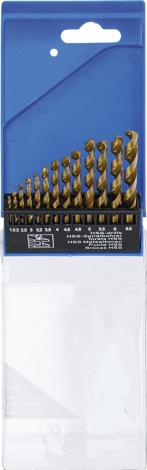 BGS DIY 50813 Satz HSS Spiralbohrer titan-nitriert Ø1,5 - 6,5mm 13 teilig