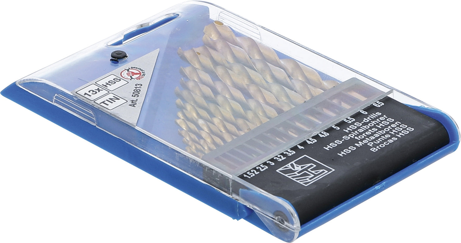 BGS DIY 50813 Satz HSS Spiralbohrer titan-nitriert Ø1,5 - 6,5mm 13 teilig