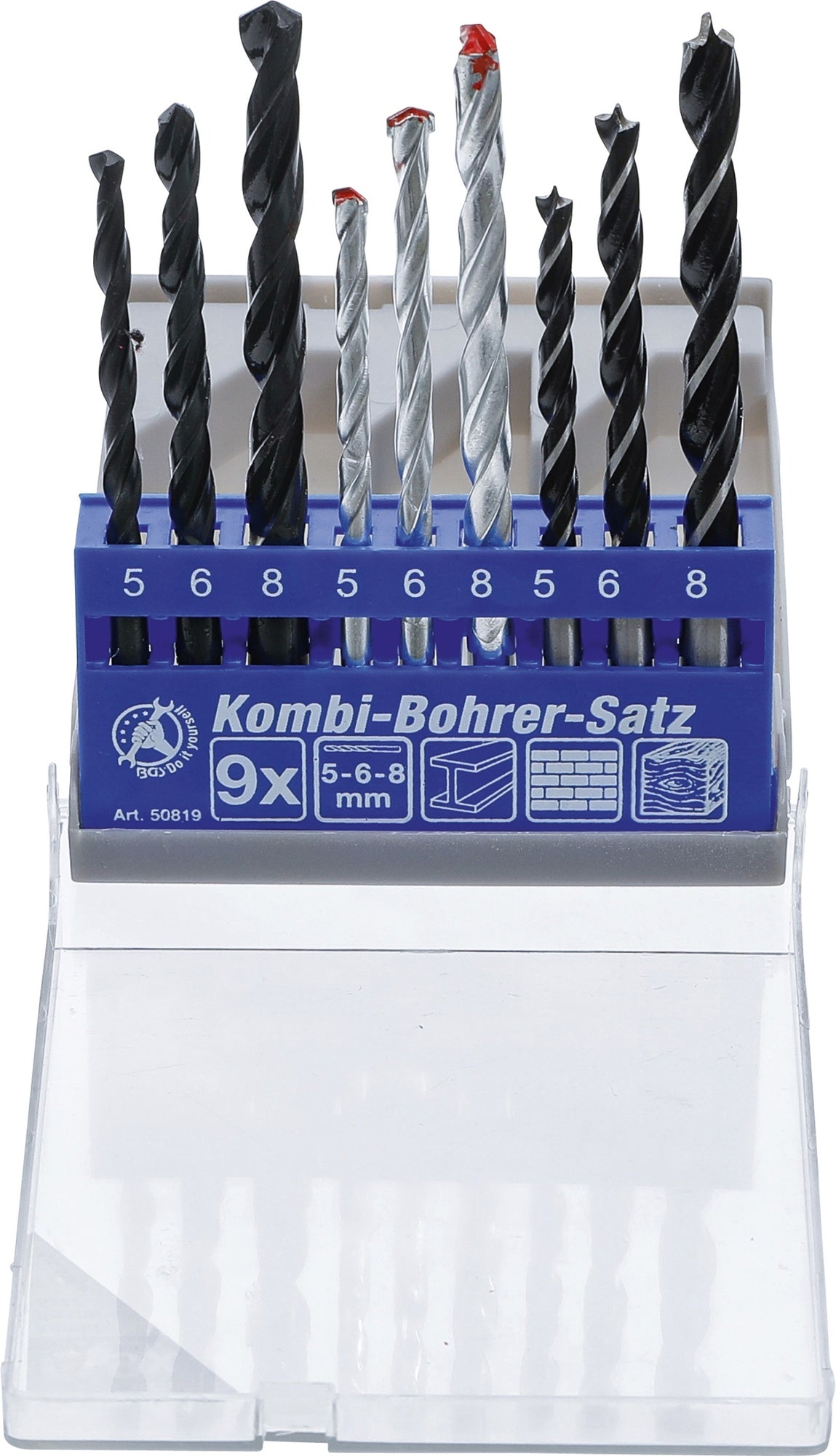 BGS DIY 50819 Kombi Satz Bohrer Ø5 - 8mm 9 teilig