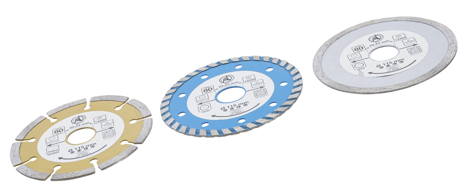 BGS DIY 50840 Satz Diamant Trennscheiben Bohrungs-Ø 20mm Durchmesser Ø 115mm