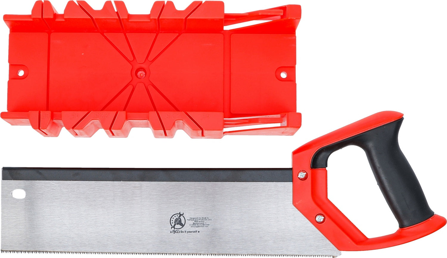 BGS DIY 50845 Gehrungslade aus Kunststoff 300 x 130 x 80mm mit Rückensäge