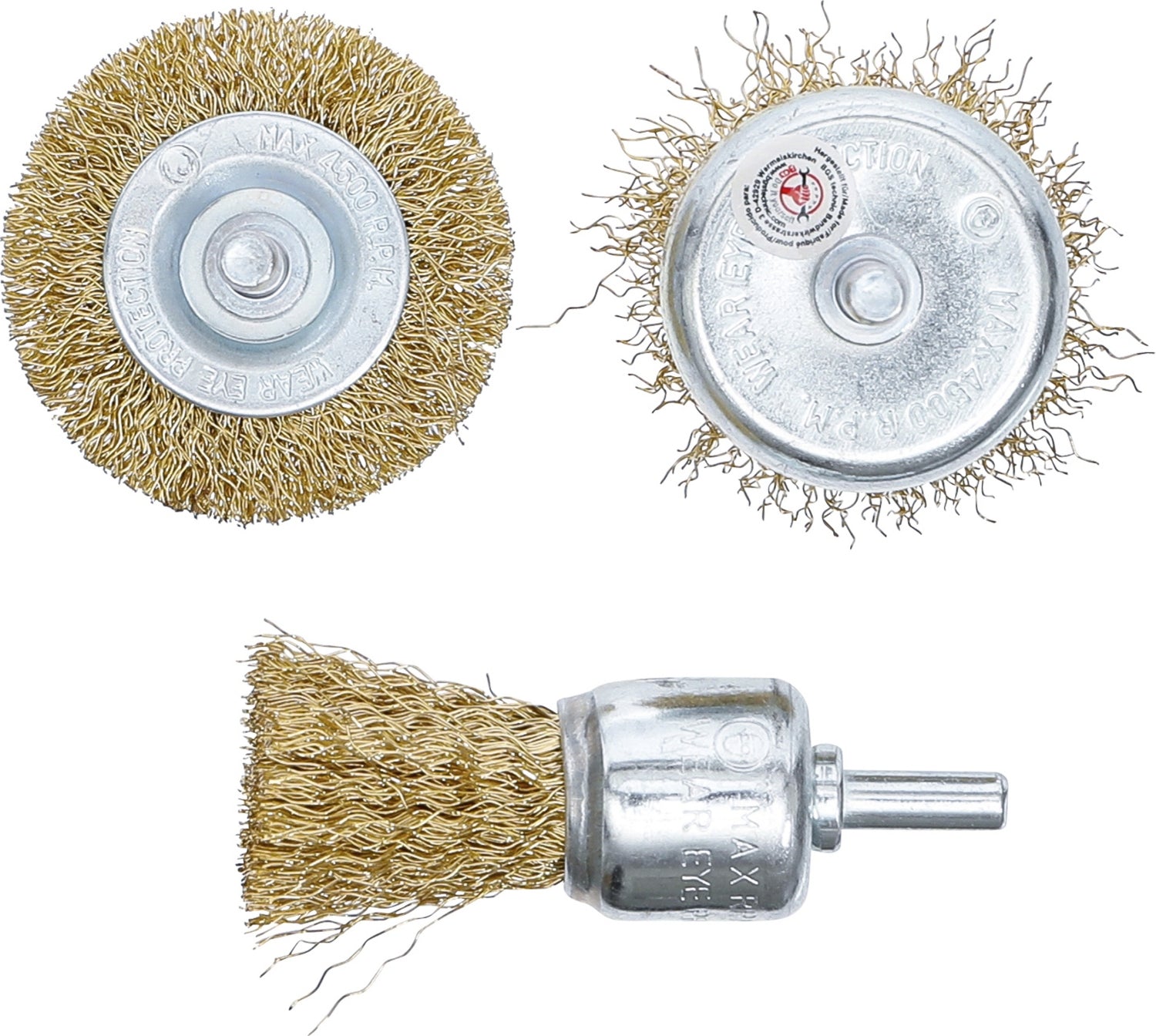 BGS DIY 50903 Satz Stahldrahtbürsten Ø25 - 50mm 3 teilig