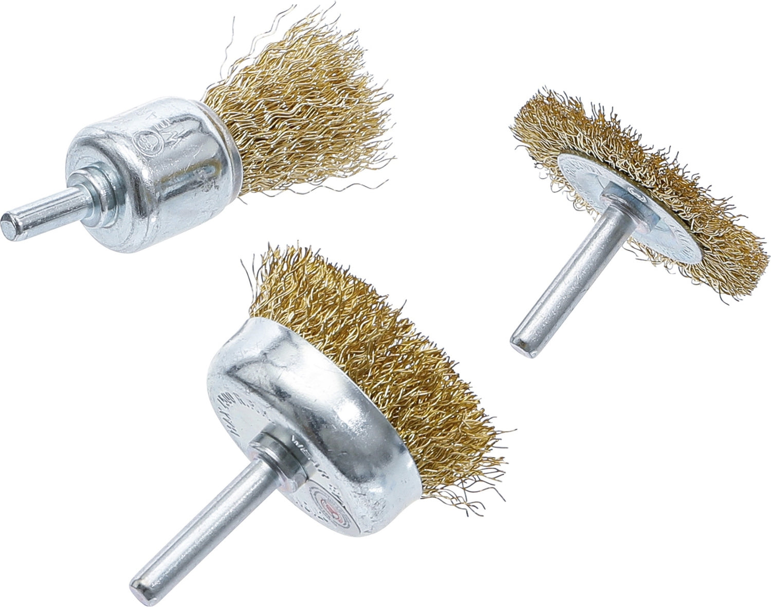 BGS DIY 50903 Satz Stahldrahtbürsten Ø25 - 50mm 3 teilig