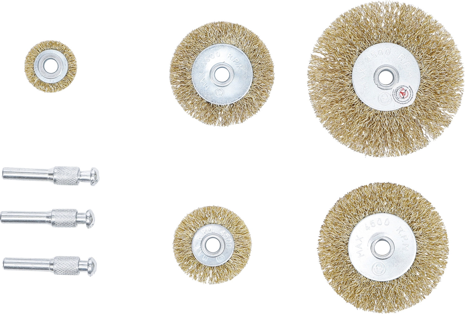 BGS DIY 50908 Satz Stahldrahtbürsten Ø25 - 75mm 8 teilig