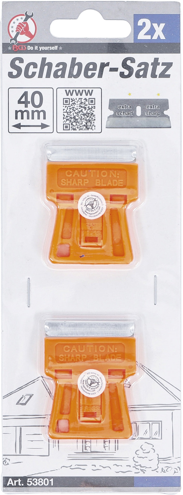 BGS DIY 53801 Satz Universal Schaber mit auswechselbaren Klingen 2 teilig