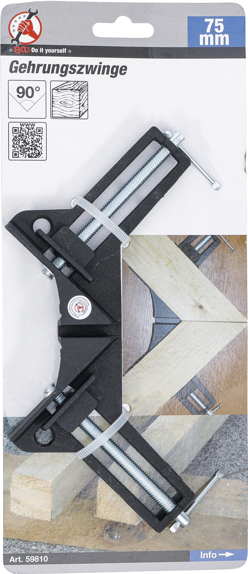 BGS DIY 59810 Gehrungszwinge Schenkellänge 75mm