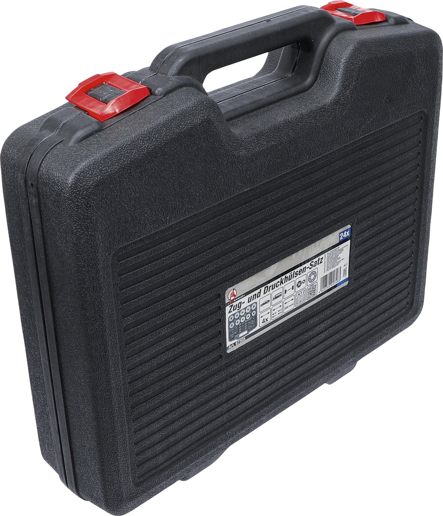 BGS DIY 67305 Satz Zughülsen & Druckhülsen mit 4 Spindeln 24 teilig