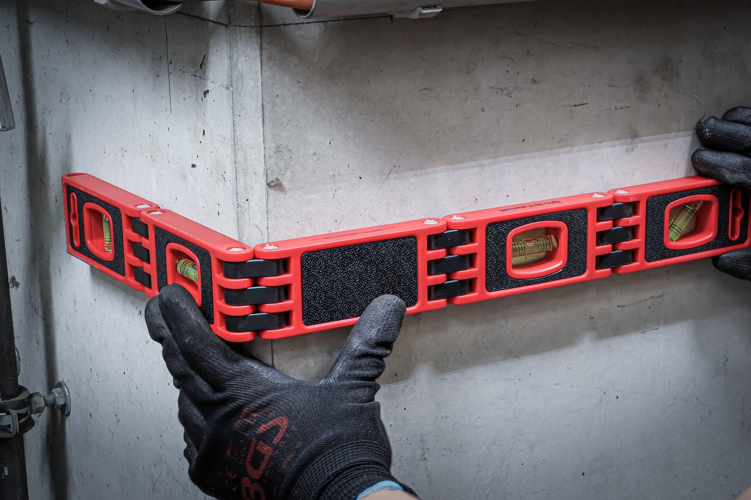 BGS DIY 70116 Wasserwaage flexibel Länge 600mm 5 Gelenke 4 Libellen