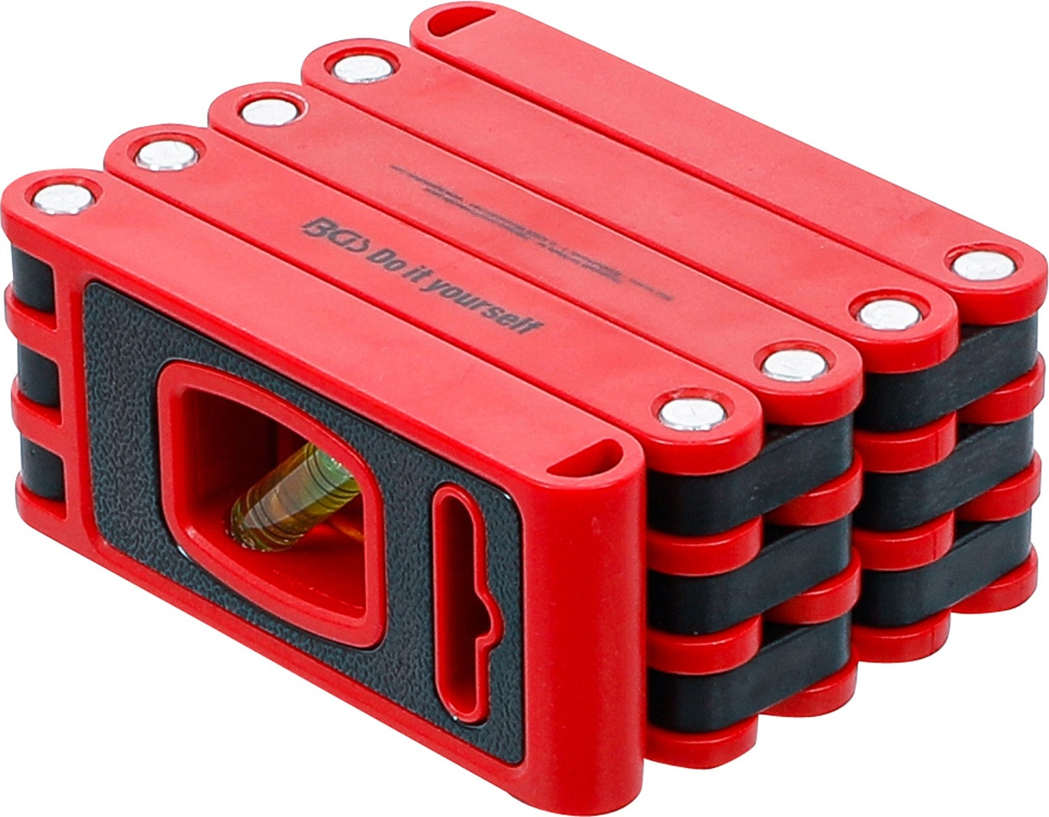 BGS DIY 70116 Wasserwaage flexibel Länge 600mm 5 Gelenke 4 Libellen