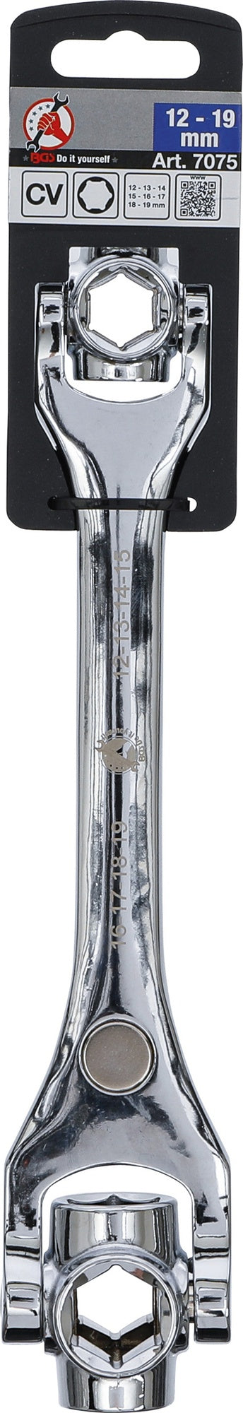 BGS DIY 7075 Spezialschlüssel 8in1 Abtrieb Sechskant SW 12 - 19mm
