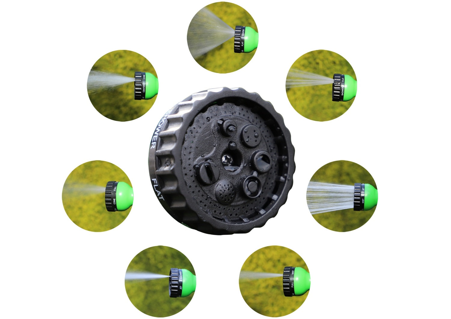 BGS DIY 70903 Wasserschlauch Textil flexibel Gartenhandbrause 7 Funktionen