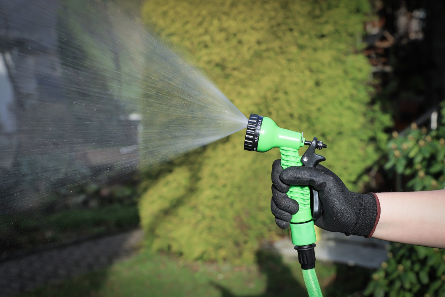 BGS DIY 70903 Wasserschlauch Textil flexibel Gartenhandbrause 7 Funktionen