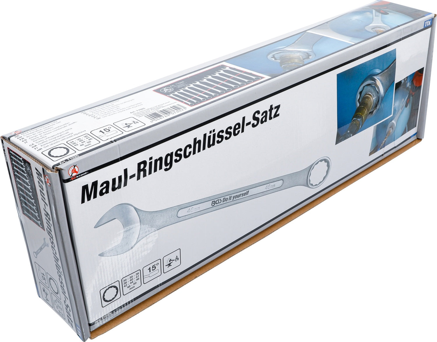 BGS DIY 71025 Satz Ringmaulschlüssel XXL SW 34 - 50mm metrisch warm geschmiedet