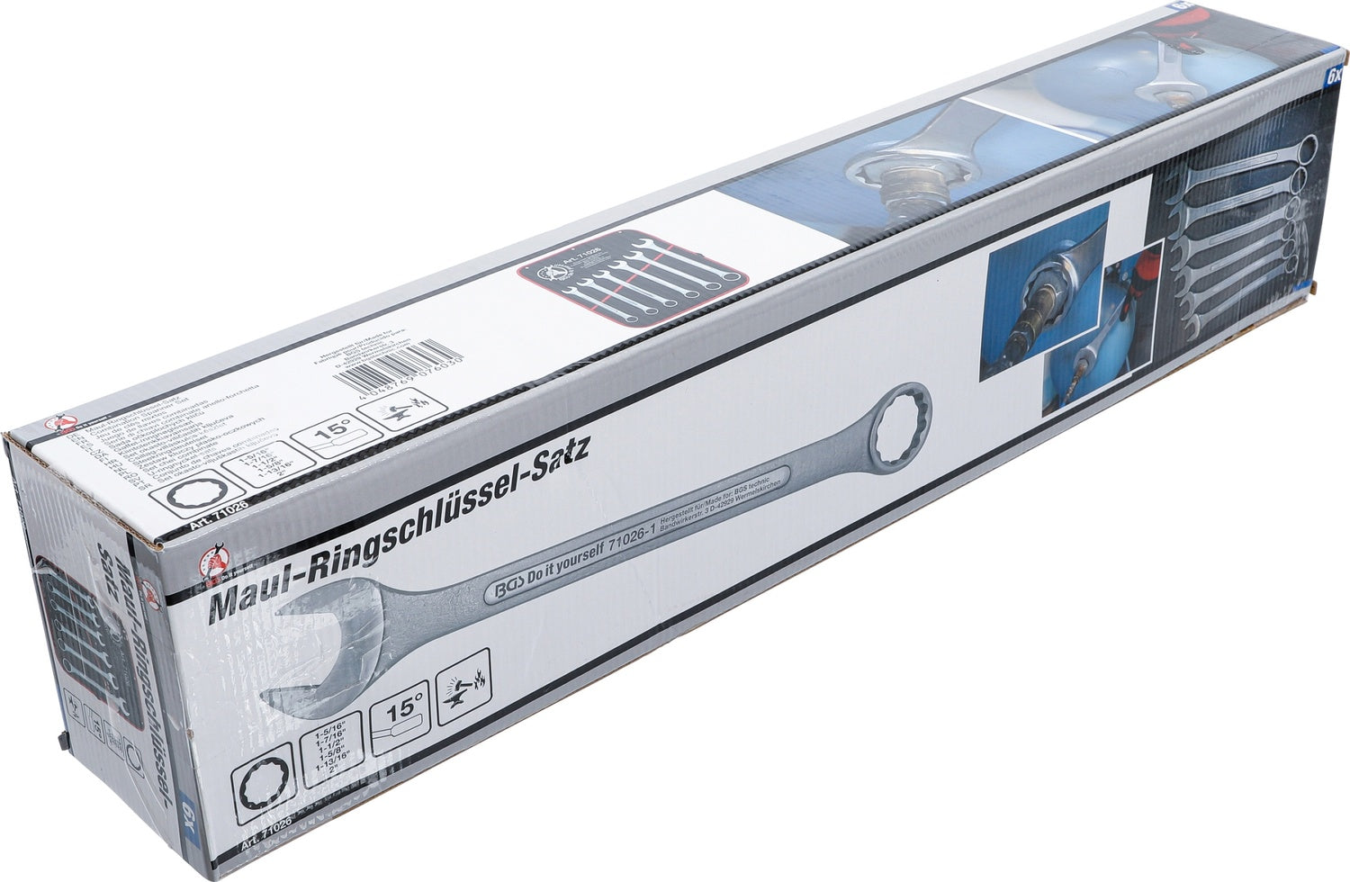 BGS DIY 71026 Satz Ringmaulschlüssel XXL SW 1-5/16" - 2" Zollgrößen warm geschmiedet