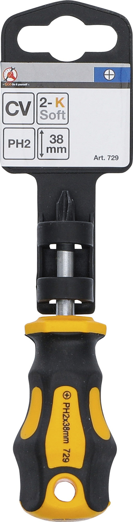 BGS DIY 729 Vergaser Schraubendreher Abtrieb Kreuzschlitz PH2 Klingenlänge 38mm