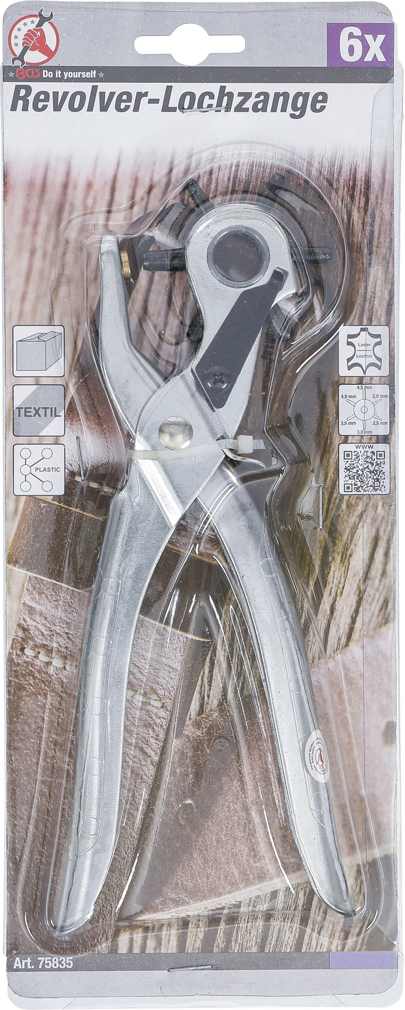 BGS DIY 75835 Revolverlochzange für Lochungen 2mm - 4,5mm