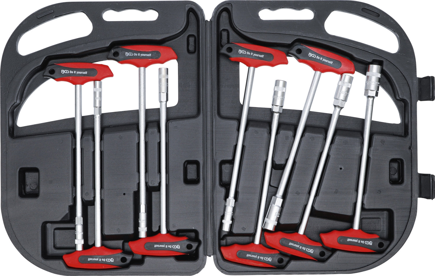 BGS DIY 7881 Satz Steckschlüssel mit T-Griff SW 6 - 14mm 9 teilig