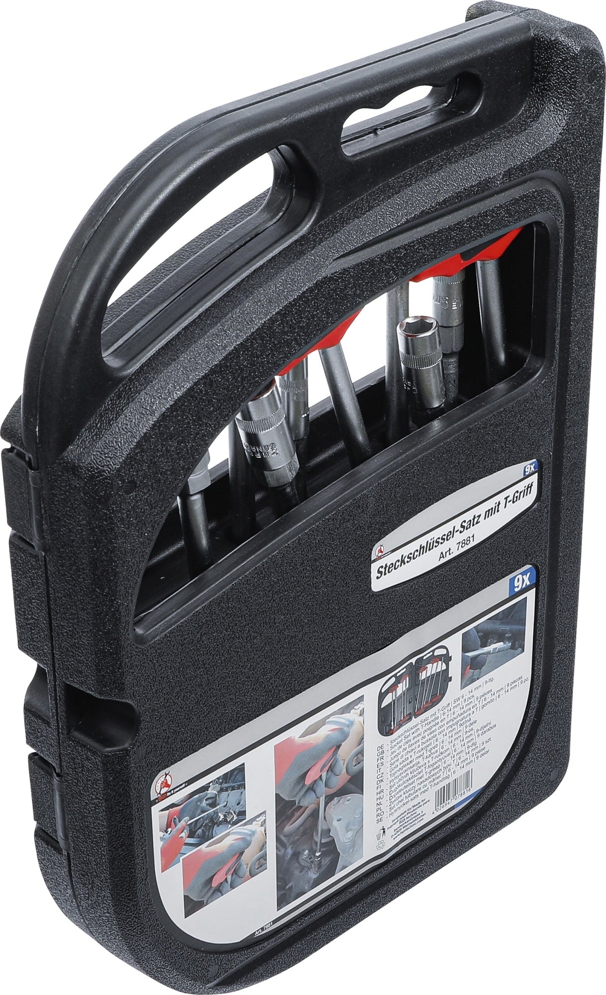 BGS DIY 7881 Satz Steckschlüssel mit T-Griff SW 6 - 14mm 9 teilig