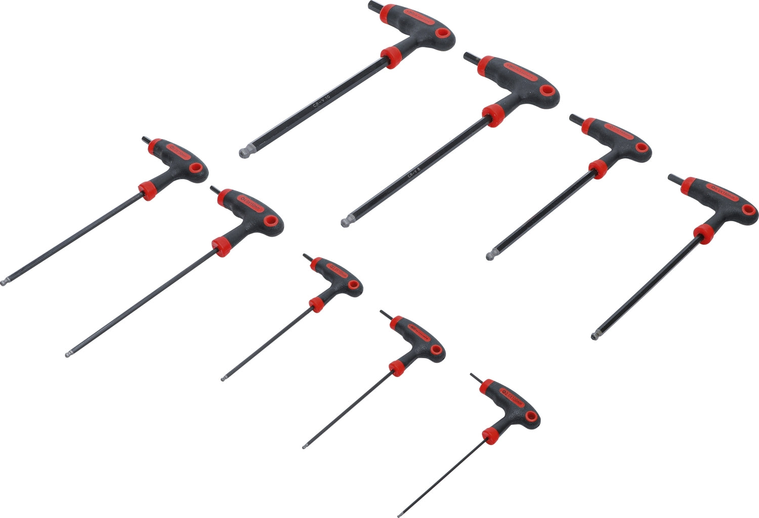 BGS DIY 7882 Satz Schraubendreher Innensechskant mit T-Griff und seitlicher Klinge 2 - 10mm