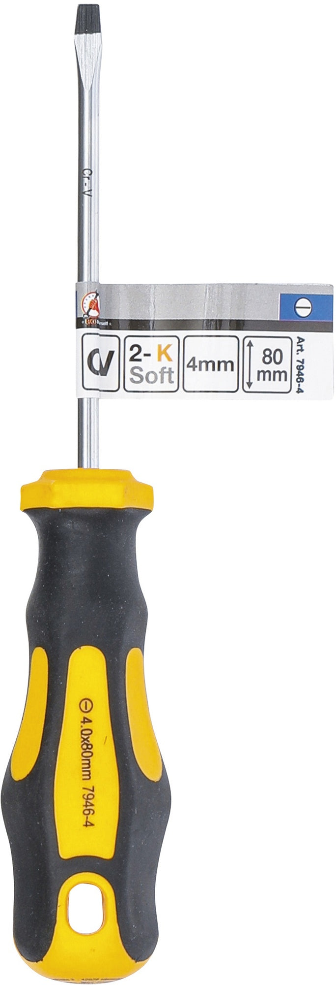 BGS DIY 7946-4 Schraubendreher Abtrieb Schlitz 4mm Klingenlänge 80mm