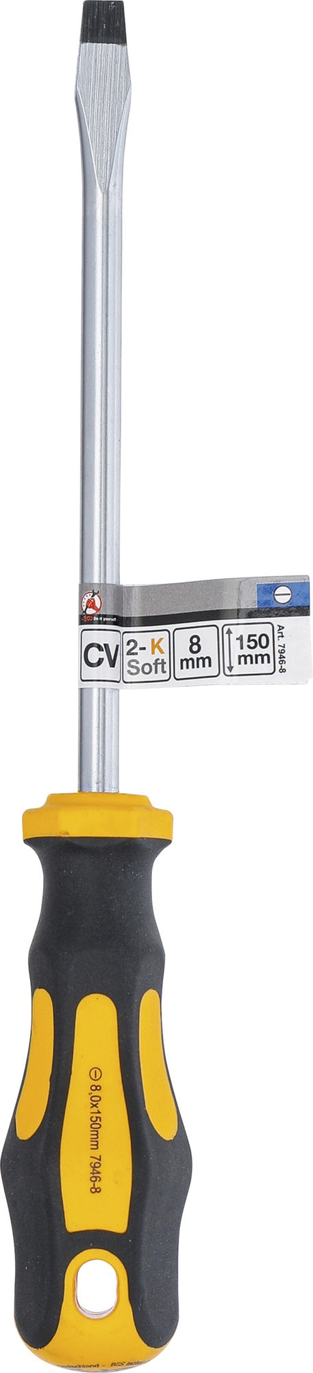 BGS DIY 7946-8 Schraubendreher Abtrieb Schlitz 8mm Klingenlänge 150mm