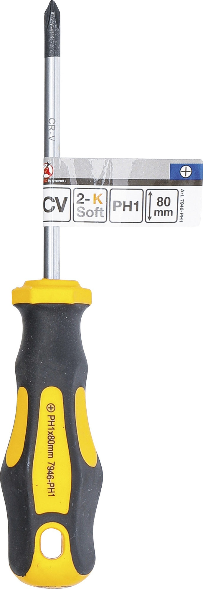 BGS DIY 7946-PH1 Schraubendreher Abtrieb Kreuzschlitz PH1 Klingenlänge 80mm