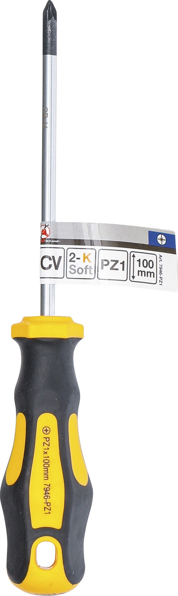 BGS DIY 7946-PZ1 Schraubendreher Abtrieb Kreuzschlitz PZ1 Klingenlänge 100mm