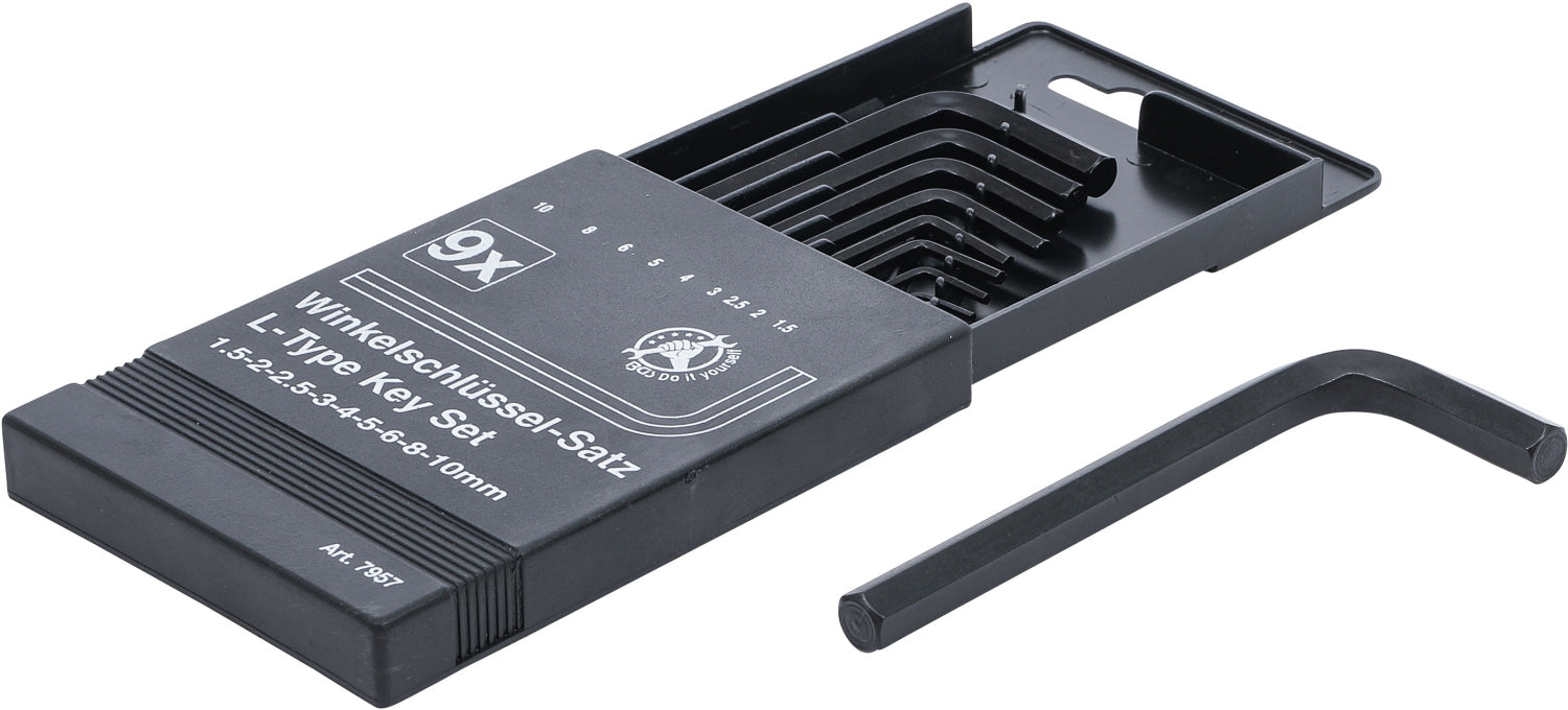 BGS DIY 7957 Satz Winkelschlüssel Innensechskant 1,5 - 10mm 9 teilig