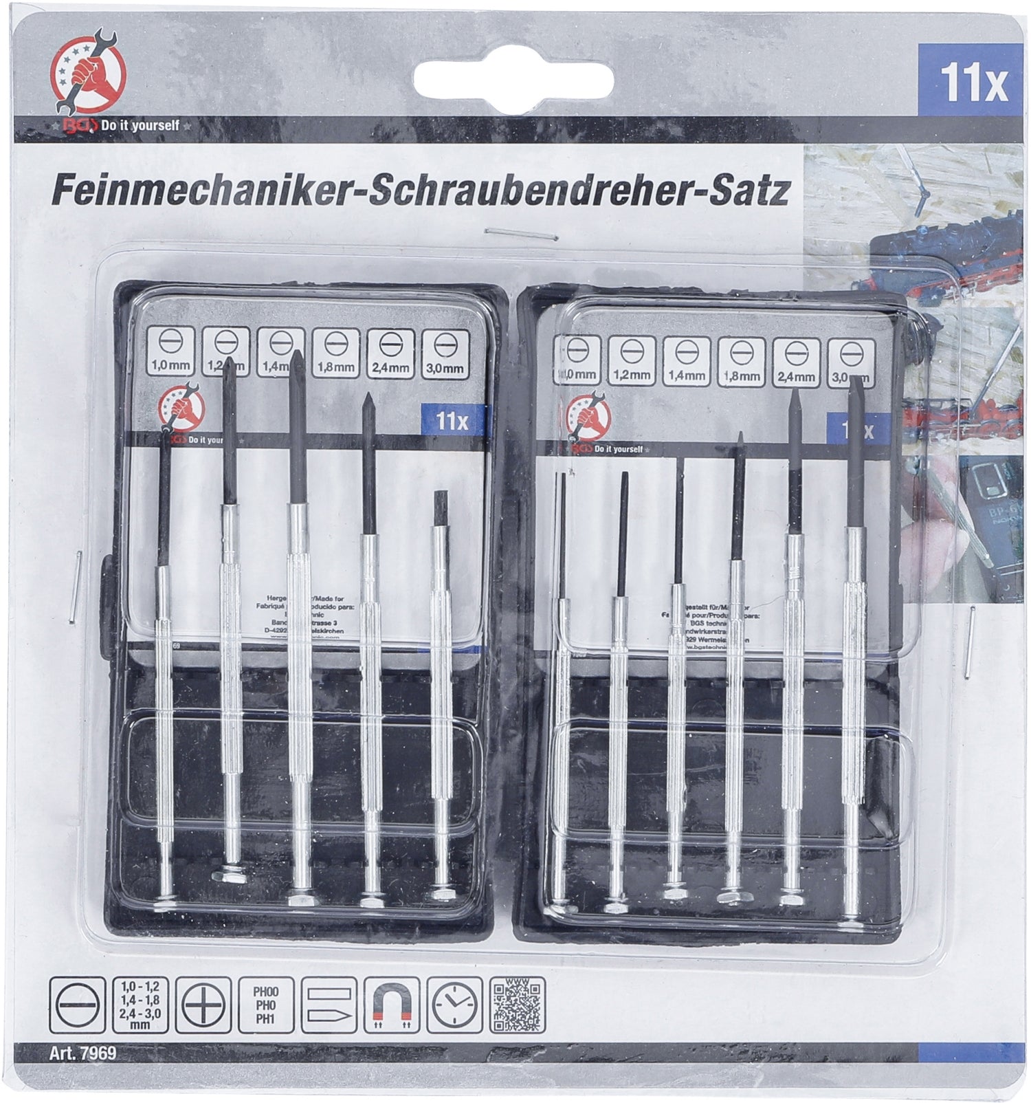 BGS DIY 7969 Satz Feinmechaniker Schraubendreher 11 teilig