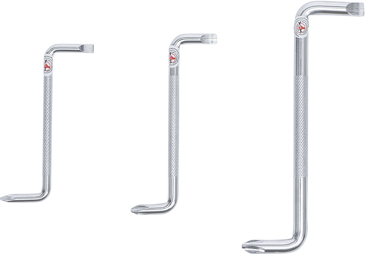 BGS DIY 7982 Satz Winkel Schraubendreher Schlitz / Kreuzschlitz 3 teilig